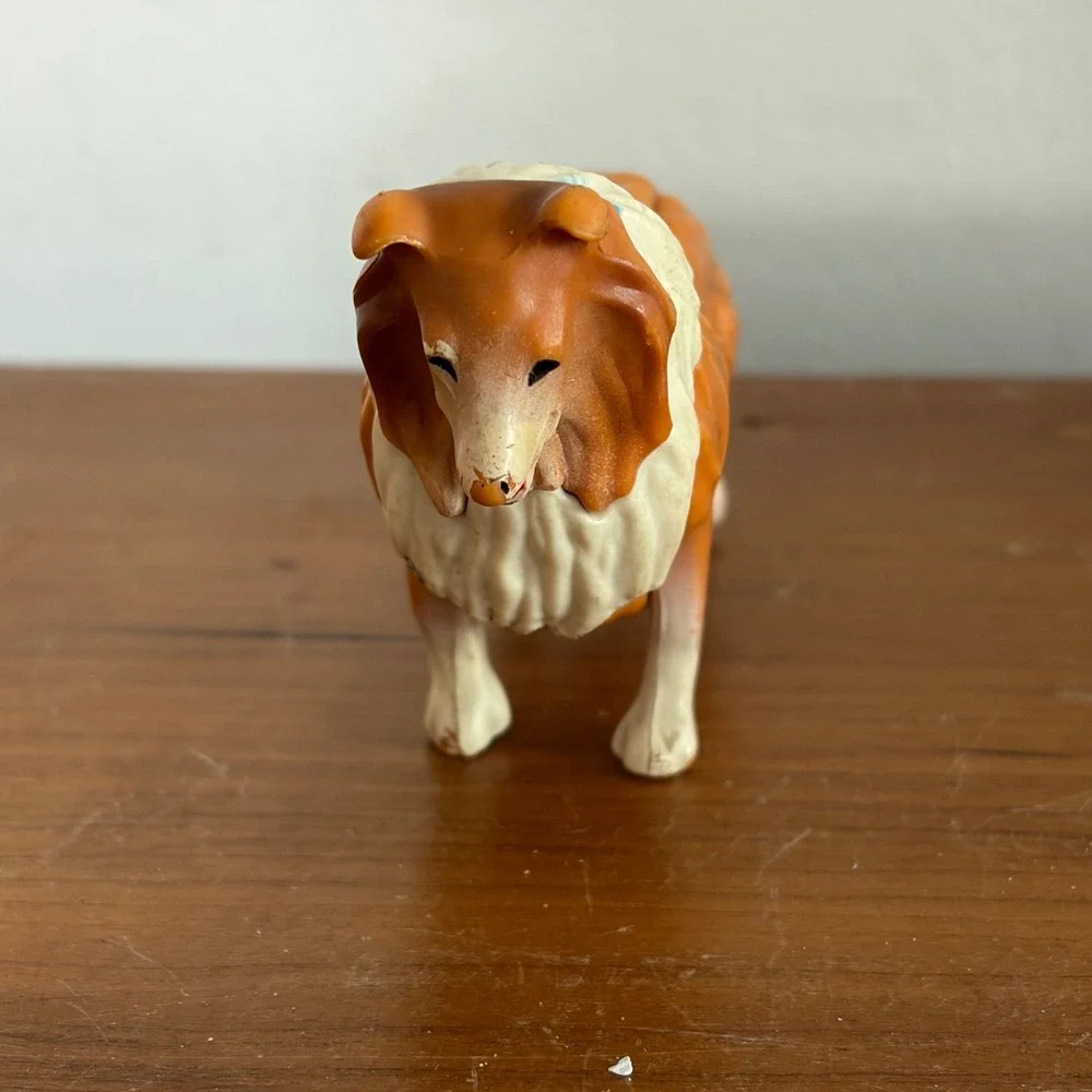 Vintage Fisher Price Adventure Series Collie Dog Action Figure Orange 1970s